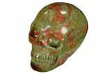 Carved, Unakite Skull - South Africa #118101-2